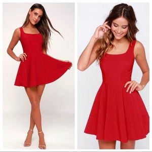 Lulu’s Red Skater Dress